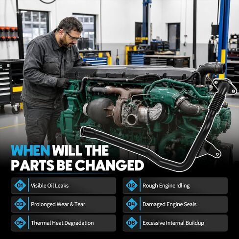 Crankcase Ventilation Pipe Hose PCV Vent Breather Tube Fit For Volvo FH13 FM13 FMX D13 Engine 2009-2018 Heavy Duty Diesel Truck Oil Mist Separator Crankcase Hose Replaces 21169409 20523649 in Kuwait