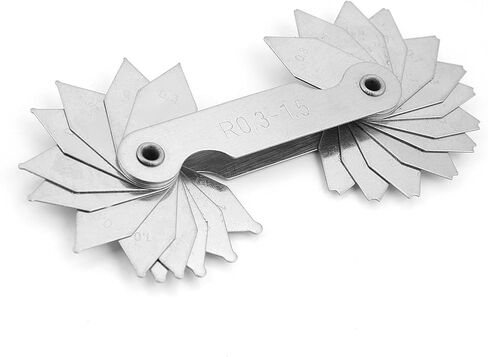 BRRNOO Stainless Steel Radius Fillet Set, Durable, 4pcs R0.3-1.5, R1-6.5, R7-14.5, R15-25, with two types of leaves, for tool & die makers, machinists in Kuwait