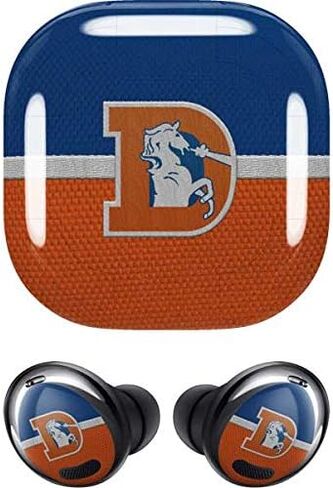 غلاف صوتي من Skinit متوافق مع Samsung Galaxy Buds Pro - تصميم كلاسيكي مرخص رسميًا من NFL Denver Broncos in Kuwait