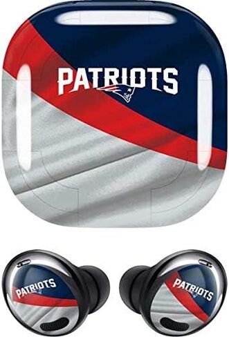 غلاف صوتي من Skinit متوافق مع Samsung Galaxy Buds Pro - تصميم NFL New England Patriots المرخص رسميًا in Kuwait