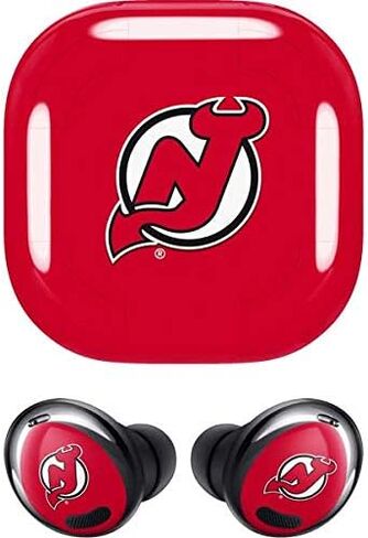 Skinit Decal Audio Skin Compatible with Samsung Galaxy Buds Pro - Officially Licensed NHL New Jersey Devils Solid Background Design in Kuwait