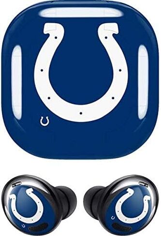 ملصق صوتي من Skinit متوافق مع Samsung Galaxy Buds Pro - تصميم شعار كبير مرخص رسميًا من NFL Indianapolis Colts in Kuwait