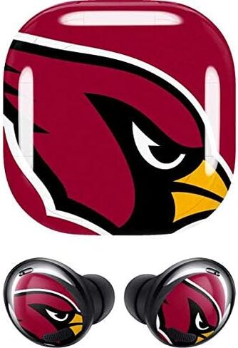 ملصق صوتي من Skinit متوافق مع Samsung Galaxy Buds Pro - تصميم شعار كبير مرخص رسميًا من NFL Arizona Cardinals in Kuwait