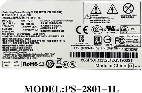 1 قطعة 12V65A800WPS-2801-1L خادم 800 واط وحدة الطاقة الزائدة 800 واط in Kuwait
