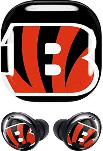 غلاف صوتي من Skinit متوافق مع Galaxy Buds Pro - تصميم شعار كبير مرخص رسميًا من NFL Cincinnati Bengals in Kuwait