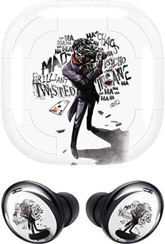 Skinit Decal Audio Skin Compatible with Samsung Galaxy Buds Pro - Officially Licensed Warner Bros Brilliantly Twisted - The Joker Design in Kuwait