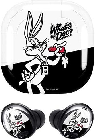 ملصق صوتي من Skinit متوافق مع Samsung Galaxy Buds Pro - تصميم Warner Bros Retro Bugs Bunny المرخص رسميًا in Kuwait