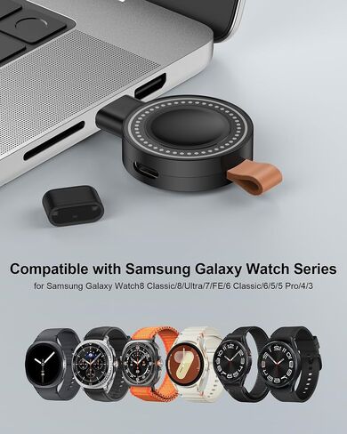 Galaxy Watch 8 Charger, 3 in 1 USB C Magnetic Wireless Fast Charging Dock with USB A Adapter for Samsung Watch Ultra, Travil Essential Portable Wireless Charger for Samsung Galaxy Watch8 Classic 7 6 5 in Kuwait