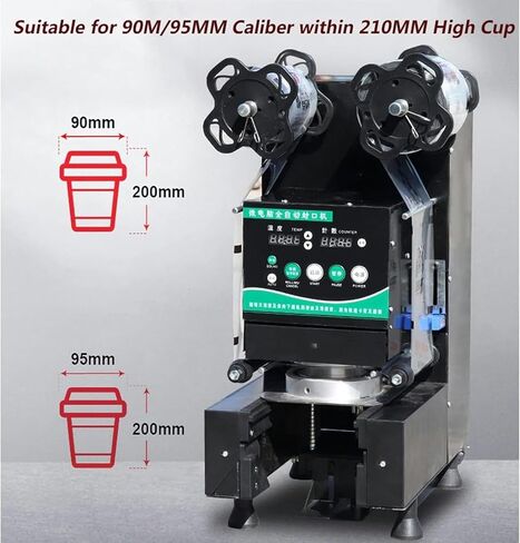 Fully Automatic Commercial 480W Electric Cup Sealing Machine Cup Sealer Tea/Milk Tea/Juice/Drink Sealing Machine in Kuwait