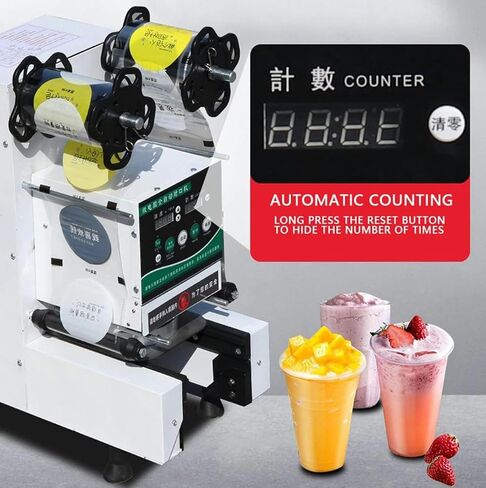Fully Automatic Commercial 480W Electric Cup Sealing Machine Cup Sealer Tea/Milk Tea/Juice/Drink Sealing Machine in Kuwait