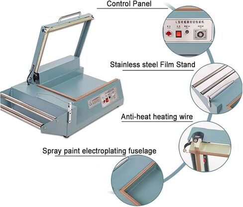 L-Type Heat Shrink Wrap Sealing Machine for Plastic Bags, Adjustable Cutting Time, Ideal for Packaging Operations, in Kuwait