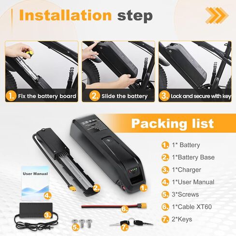 36V 10.4Ah Power Pack – 30A BMS, 5-Pin Base, USB Port, Power Switch, Indicator Light & Safety Lock Compatible with 0–750W Ebike Motors in Kuwait
