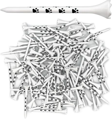 ProActive Sports Paw Print 3 ¼" 100 Pack of Durable 6 Prong Plastic Golf Tees for Dog or Cat Lover - Made in The USA in Kuwait