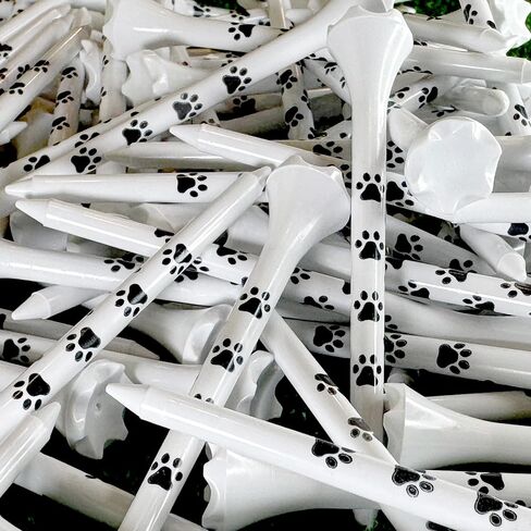 ProActive Sports Paw Print 3 ¼" 100 Pack of Durable 6 Prong Plastic Golf Tees for Dog or Cat Lover - Made in The USA in Kuwait