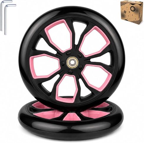 Nattork 2-Pack 200mm Scooter Replacement Wheels - 8-Inch scooter Wheels for teens kids and adult Green color in Kuwait