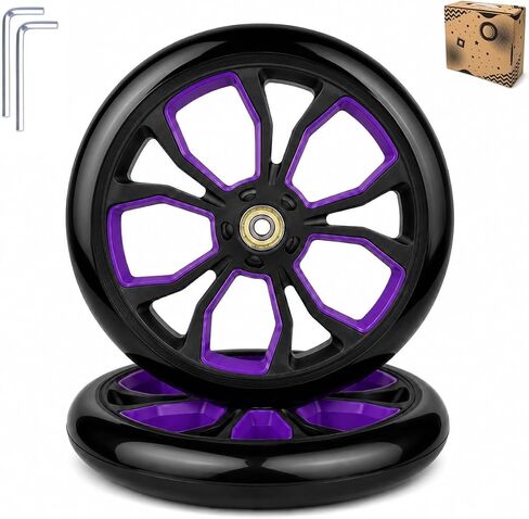 Nattork 2-Pack 200mm Scooter Replacement Wheels - 8-Inch scooter Wheels for teens kids and adult Green color in Kuwait