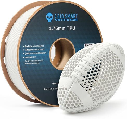 SainSmart TPU Filament 1.75 مم، ترقية 1 كجم (2.2 رطل) 95A TPU المرن، دقة ±0.05 مم، خيوط طابعة ثلاثية الأبعاد، متوافقة مع معظم طابعات FDM، أسود in Kuwait