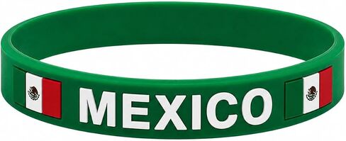 Mexico Soccer Fan Scarf and Silicone Bracelet Set, Green, Red, and White, 2 Pieces, Copa Mundial 2026 in Kuwait