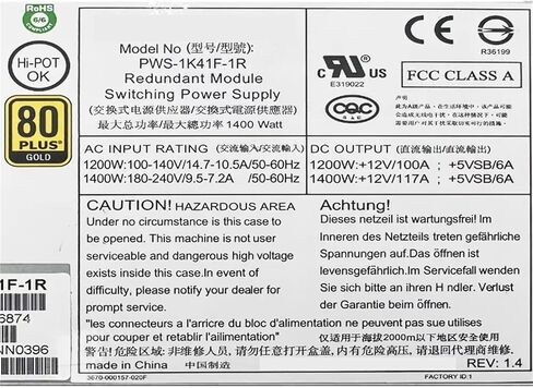 Ultra-Micro Server Power PWS-1K41F-1R 1400W redundant Power Supply Module in Kuwait