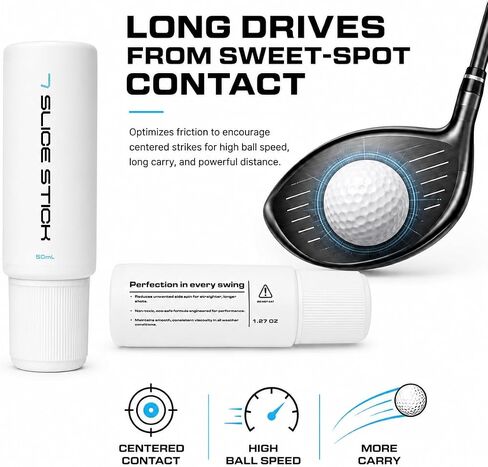SE7EN Slice Stick Golf Clubface Gel, 50mL Anti Slice Golf Stick for Drivers & Woods, Impact Feedback Golf Training Aid, Helps Reduce Side Spin, Promotes Sweet Spot Contact, Pocket Size Golf Swing Aid in Kuwait