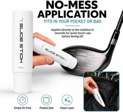 SE7EN Slice Stick Golf Clubface Gel, 50mL Anti Slice Golf Stick for Drivers & Woods, Impact Feedback Golf Training Aid, Helps Reduce Side Spin, Promotes Sweet Spot Contact, Pocket Size Golf Swing Aid in Kuwait