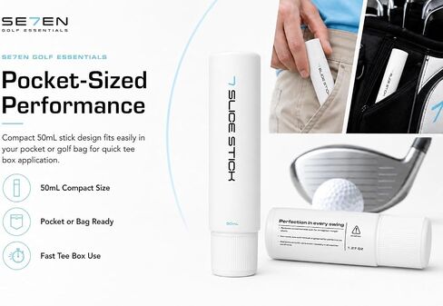 SE7EN Slice Stick Golf Clubface Gel, 50mL Anti Slice Golf Stick for Drivers & Woods, Impact Feedback Golf Training Aid, Helps Reduce Side Spin, Promotes Sweet Spot Contact, Pocket Size Golf Swing Aid in Kuwait