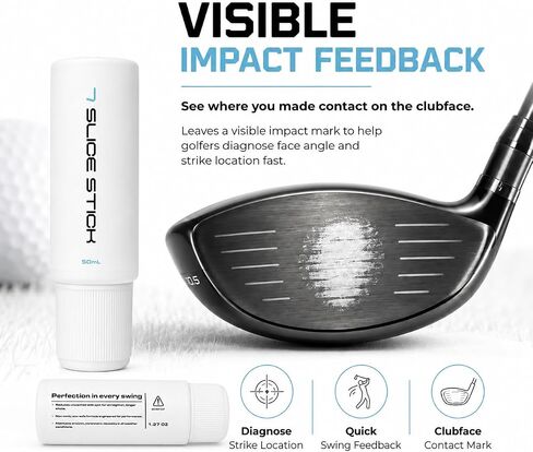 SE7EN Slice Stick Golf Clubface Gel, 50mL Anti Slice Golf Stick for Drivers & Woods, Impact Feedback Golf Training Aid, Helps Reduce Side Spin, Promotes Sweet Spot Contact, Pocket Size Golf Swing Aid in Kuwait
