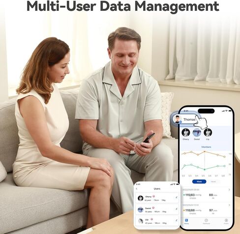 Checkme Rechargeable Blood Pressure Monitor, Automatic Upper Arm BP Machine, Large Clear Numbers, 2-User Mode, 2x199 Memories, Large Cuff, Unlimited Cloud Storage via Bluetooth APP in Kuwait