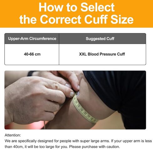 سوار ضغط دم كبير جدًا للأذرع الكبيرة، مقاس XXL Bp (40-66 سم) - 6 موصلات مختلفة لضغط الدم متوافقة مع جميع أجهزة قياس ضغط الدم تقريبًا in Kuwait