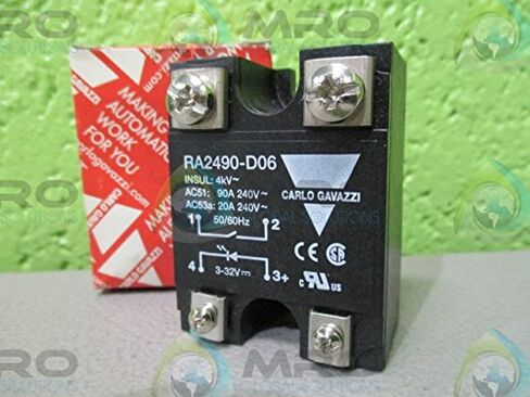 CARLO GAVAZZI RA2490-D06 230 VACRMS الجهد التشغيلي، 3-32 فولت تيار مستمر، 650 فولت حجب الجهد، 90 إدخال تيار التشغيل AACRMS، مرحل الحالة الصلبة، مراقبة النظام، التبديل الصفري in Kuwait