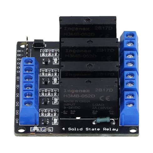 4 Channel Solid State Relay Module, High Level DC Control, Fast Switching 3-24V for Industrial Automation Home Appliances in Kuwait