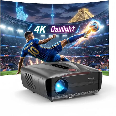 جهاز عرض ضوء النهار 4K Ultra HD 2300 High ANSI مسرح منزلي ذكي مع واي فاي 6، بلوتوث، NFC، تطبيقات البث، جهاز عرض نهاري ساطع، HDR10+، تركيز تلقائي، HDMI 2.1 ARC USB لألعاب فيديو الأفلام CIVE in Kuwait