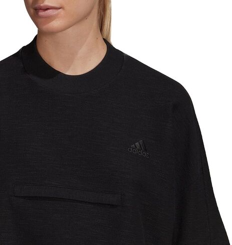 adidas Women's Yoga Crop Crew Sweatshirt, Black in Kuwait