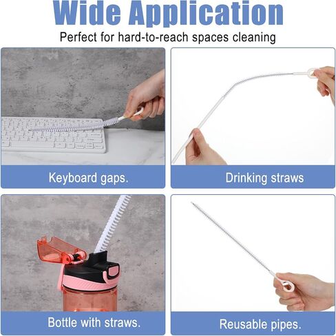 4Pcs Long Straw Cleaner Brush, 10.2In Extra Long Straw Tube Brush | Reusable Drinking Straws Clean Brush Set for Cleaning in Kuwait