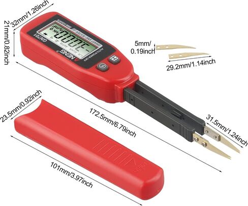 FABULETTA GN701 Digital for SMD Tester Capacitance Resistance Diode Continuity Meter with Gold-Plated Tweezers for Electronic Repair Factory Component Testing Portable LCD Display Tool in Kuwait