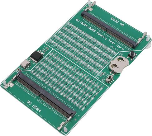 جهاز اختبار ذاكرة DDR4 وDDR5 مع ضوء LED - محلل تشخيص ذاكرة الوصول العشوائي 2 في 1 لأجهزة الكمبيوتر المحمول وأجهزة الكمبيوتر المكتبية، يعمل بالبطارية أو كابل من النوع C (4.72\\) in Kuwait