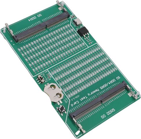 جهاز اختبار ذاكرة DDR4 وDDR5 مع ضوء LED - محلل تشخيص ذاكرة الوصول العشوائي 2 في 1 لأجهزة الكمبيوتر المحمول وأجهزة الكمبيوتر المكتبية، يعمل بالبطارية أو كابل من النوع C (4.72\\) in Kuwait