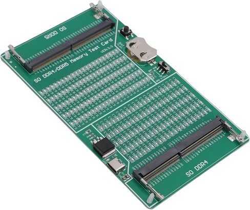 جهاز اختبار ذاكرة DDR4 وDDR5 مع ضوء LED - محلل تشخيص ذاكرة الوصول العشوائي 2 في 1 لأجهزة الكمبيوتر المحمول وأجهزة الكمبيوتر المكتبية، يعمل بالبطارية أو كابل من النوع C (4.72\\) in Kuwait