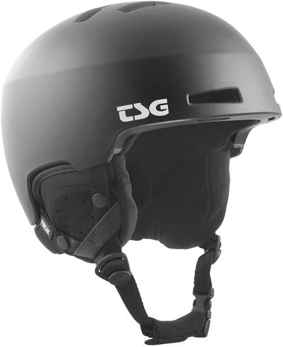 TSG Winter Helmet, Tweak, Satin Black, S/M, Skiing, Snowboarding, for Men and Women, in Mold, Low Fit, Removable Ear Pads, Goggle Lock, 10 Vents, Coated Front Rim, Dual Fit, Adjustable Paddings in Kuwait