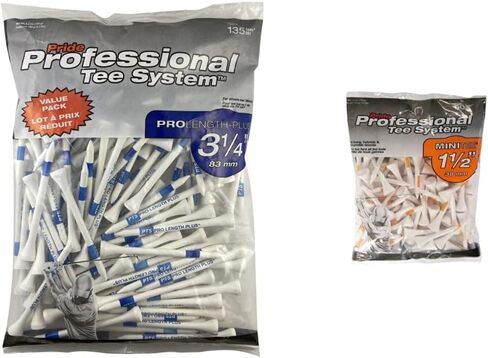 نظام تي شيرت احترافي من Pride، تي شيرت ProLength Plus مقاس 3-1/4 بوصة (عدد 135، أبيض) تي شيرت صغير (عدد 90، أبيض) in Kuwait
