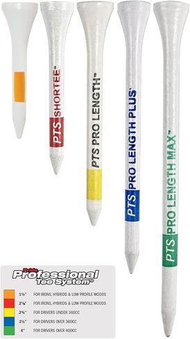 نظام تي شيرت احترافي من Pride، تي شيرت ProLength Plus مقاس 3-1/4 بوصة (عدد 135، أبيض) تي شيرت صغير (عدد 90، أبيض) in Kuwait
