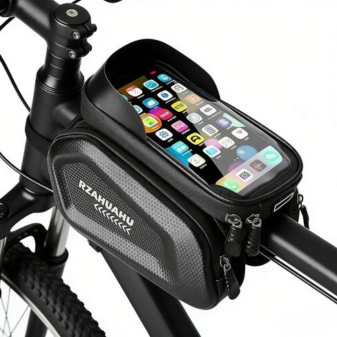 Waterproof Hard Shell Bike Frame Bag, Touch Screen MTB Front Tube Bag Cycling Phone Storage Pouch,Gift for Dad/Men in Kuwait