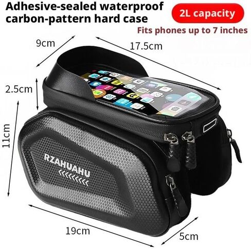 Waterproof Hard Shell Bike Frame Bag, Touch Screen MTB Front Tube Bag Cycling Phone Storage Pouch,Gift for Dad/Men in Kuwait