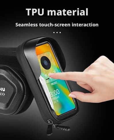 Waterproof Hard Shell Bike Frame Bag, Touch Screen MTB Front Tube Bag Cycling Phone Storage Pouch,Gift for Dad/Men in Kuwait