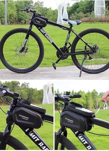 Waterproof Hard Shell Bike Frame Bag, Touch Screen MTB Front Tube Bag Cycling Phone Storage Pouch,Gift for Dad/Men in Kuwait