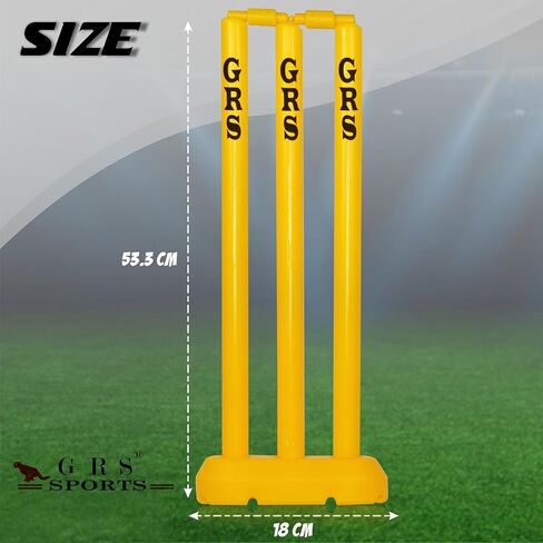 GRS Kids Zone Popular Willow Cricket Bat with Wicket Set & 1 Tennis Ball for Kids (Size 3, Age 6-10 Years) Multicolor in Saudi Arabia