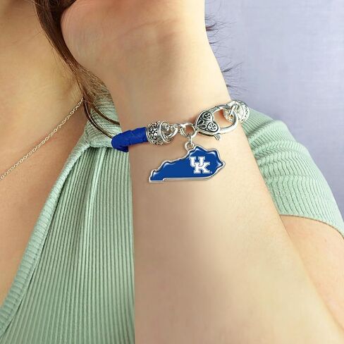 From the Heart Kentucky Wildcats State of Mine Blue Leather Bracelet Jewelry Gift Licensed UK, Silver in Kuwait