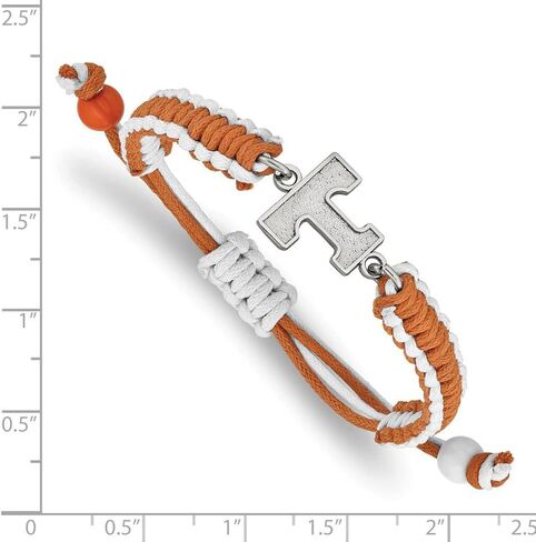 LogoArt Stainless Steel Univ. of Tennessee Adj. Nylon Cord Bracelet, 9 Inch in Kuwait