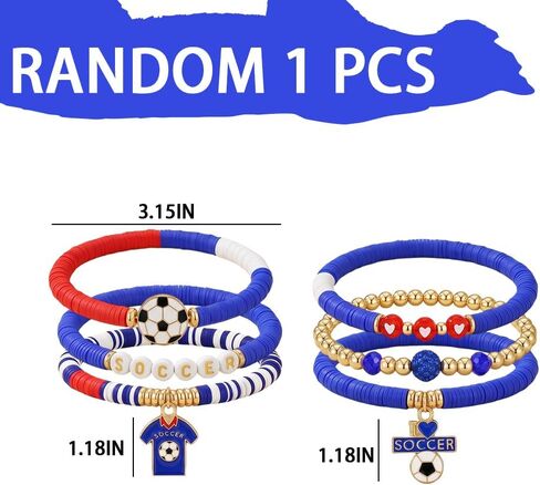 2026 World Soccer Cup Bracelets for Women Men, Stackable Soccer Jewelry Game Day Fan Accessories Gifts for USA Mexico Argentina Soccer Fans, Adjustable Friendship Bracelets for Sports Events in Kuwait