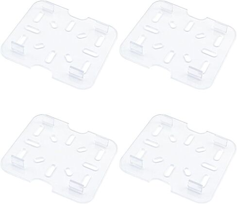 4PCS Transparent Plastic Drain Rack 4x4.5 Inch Special Grid Plate for Food Pans Acrylic Drain Tray for Sink Fruits and Vegetables for Teapots Tableware Kitchen Restaurants Hotels in Kuwait